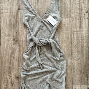Lovers + Friends Grey Tie Front Dress